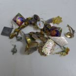 A Damascene bracelet, cloisonne jewellery, etc.