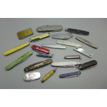 Twenty-four assorted penknives