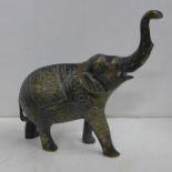 A bronze model Indian elephant