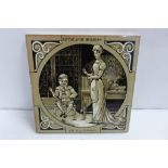 A 19th Century Minton Little Jack Horner Nursery Rhyme fireplace tile, designed by Moyr-Smith