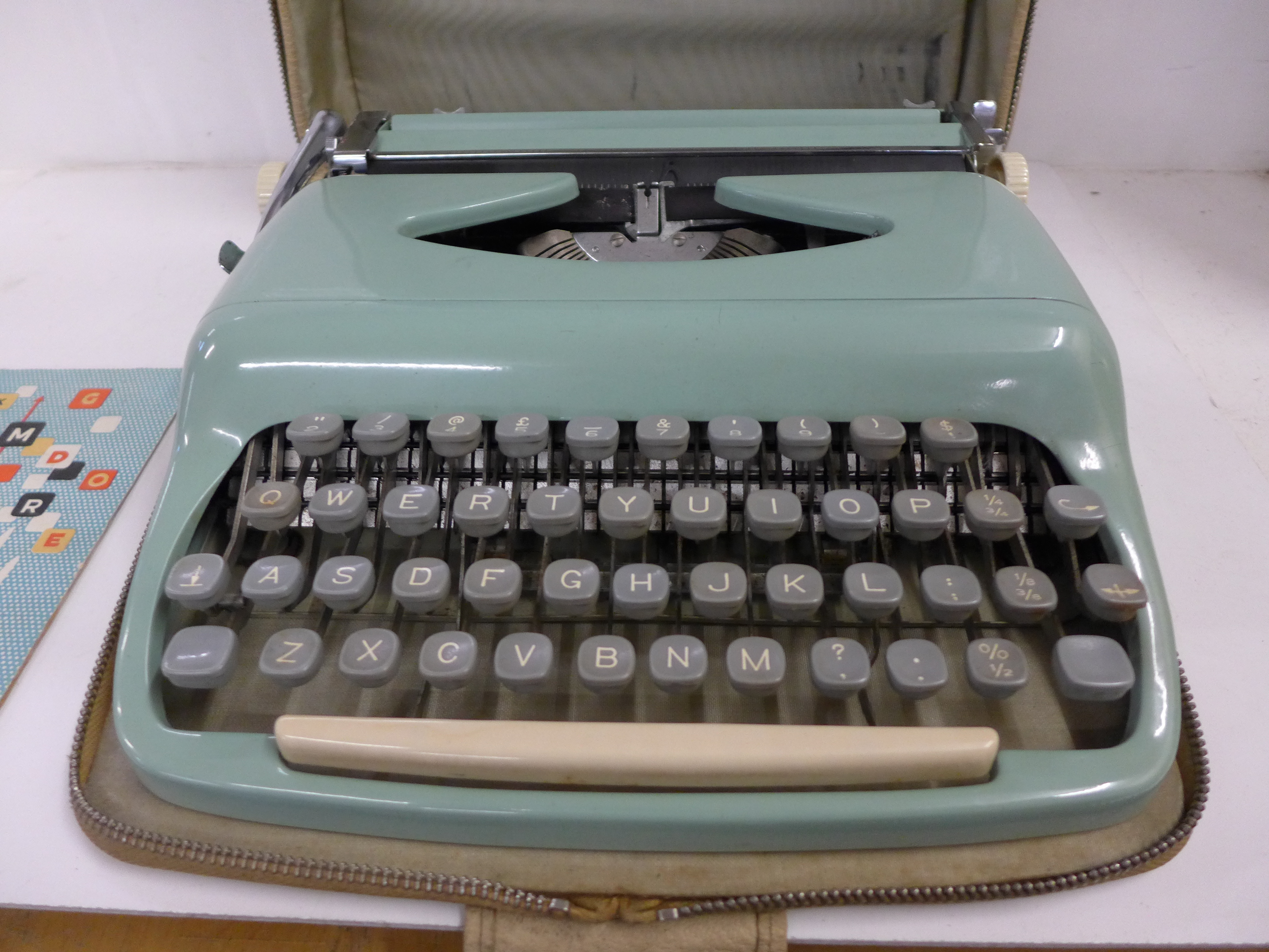 A blue typewriter in case - Image 2 of 3