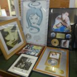 Music memorabilia, publicity signed photographs, etc., including Marillion and Louise Veys