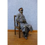 A French style painted bronze figure of Joseph Stalin