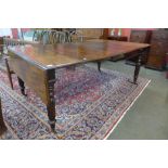 A George IV mahogany extending dining table, attributed to Gillows, Lancaster