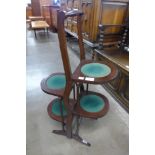 An Edward VII mahogany folding cakestand