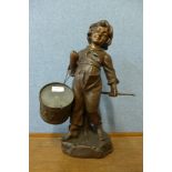 A Le Ranieri bronzed figural table lamp