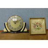 A Smiths Art Deco Bakelite clock and one other mantel clock