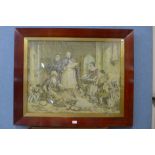 A Hattersley hunting scene tapestry, framed