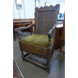 A George II carved oak Wainscot chair