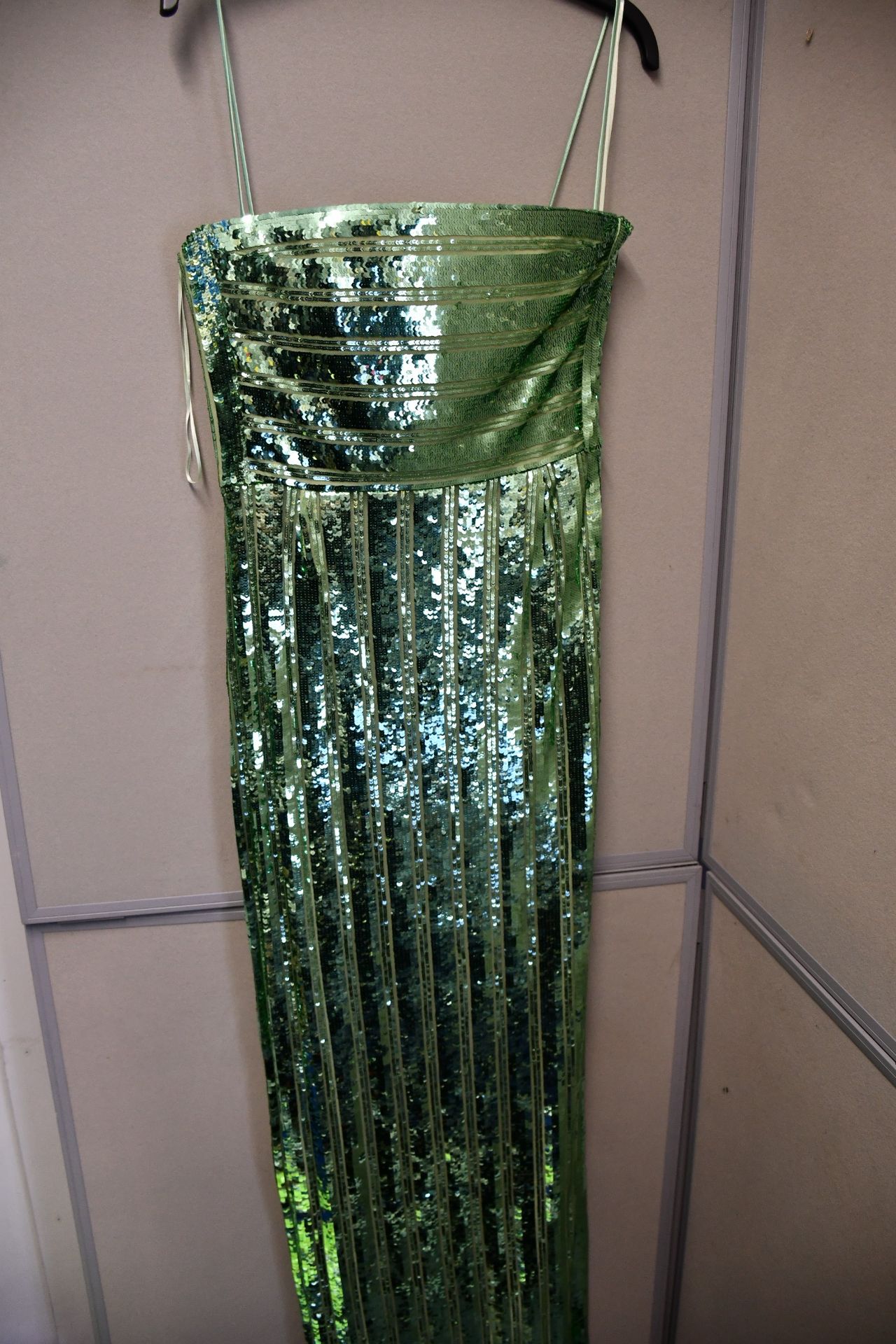 One women's as new Galvan London Green Stargaze Bandeau Dress size 40 (120SEDR002404JD).