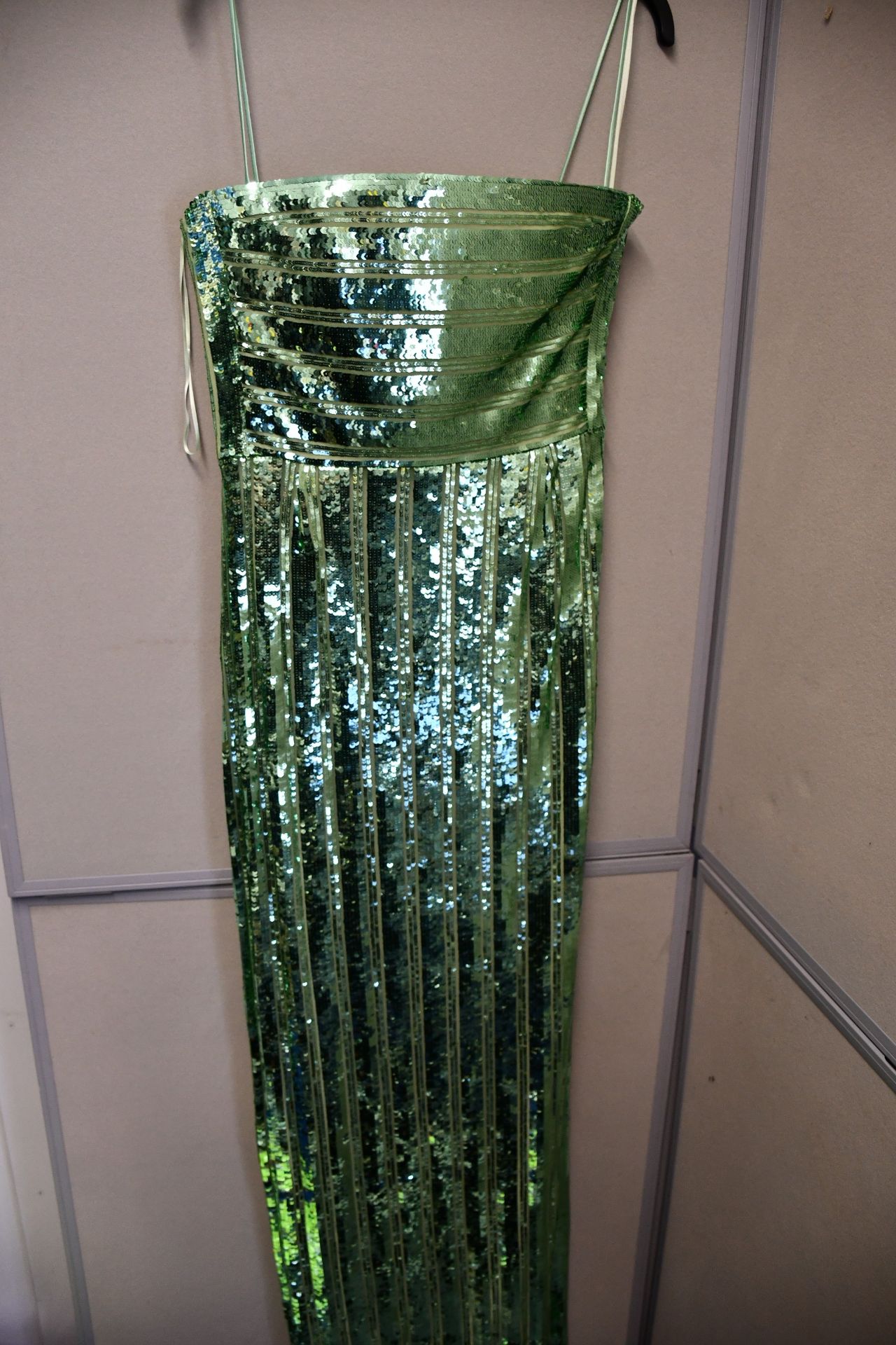 One women's as new Galvan London Green Stargaze Bandeau Dress size 38 (120SEDR002404JD).
