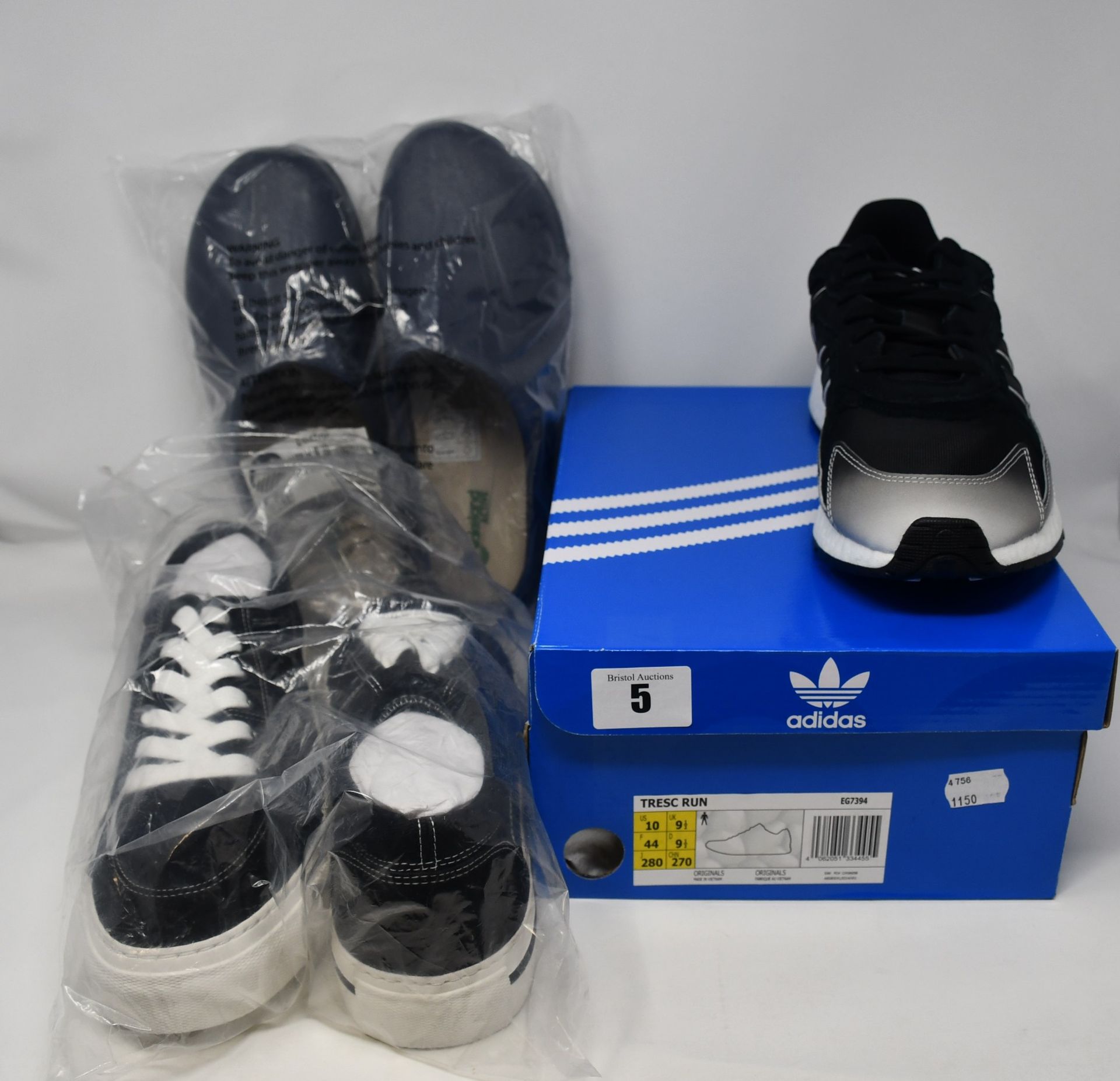 One as new Adidas Tresc Run Shoes size UK 9.5 (EG7394). One as new Lakeland Active blue lorton clogs