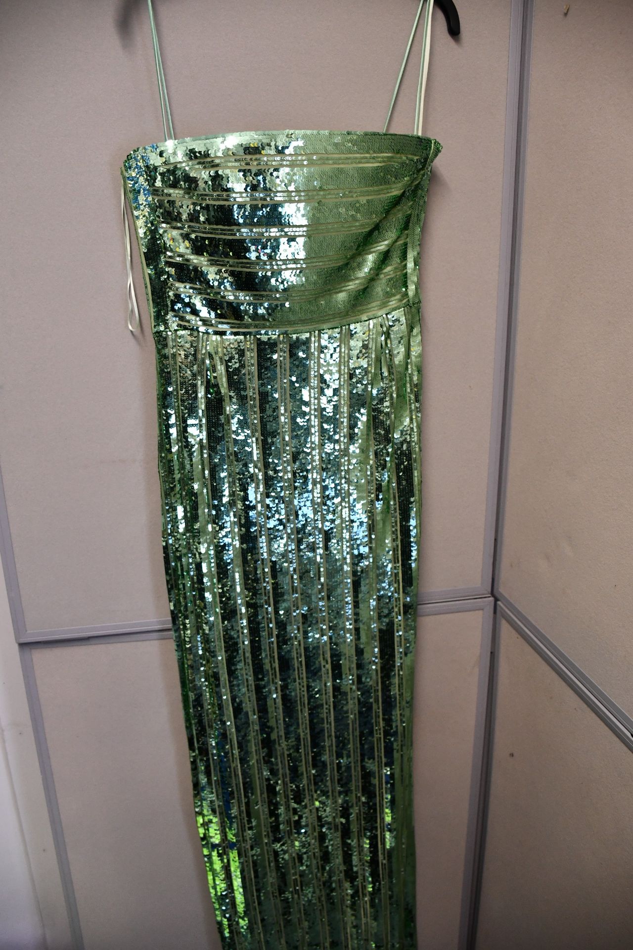 One women's as new Galvan London Green Stargaze Bandeau Dress size 42 (120SEDR002404JD).