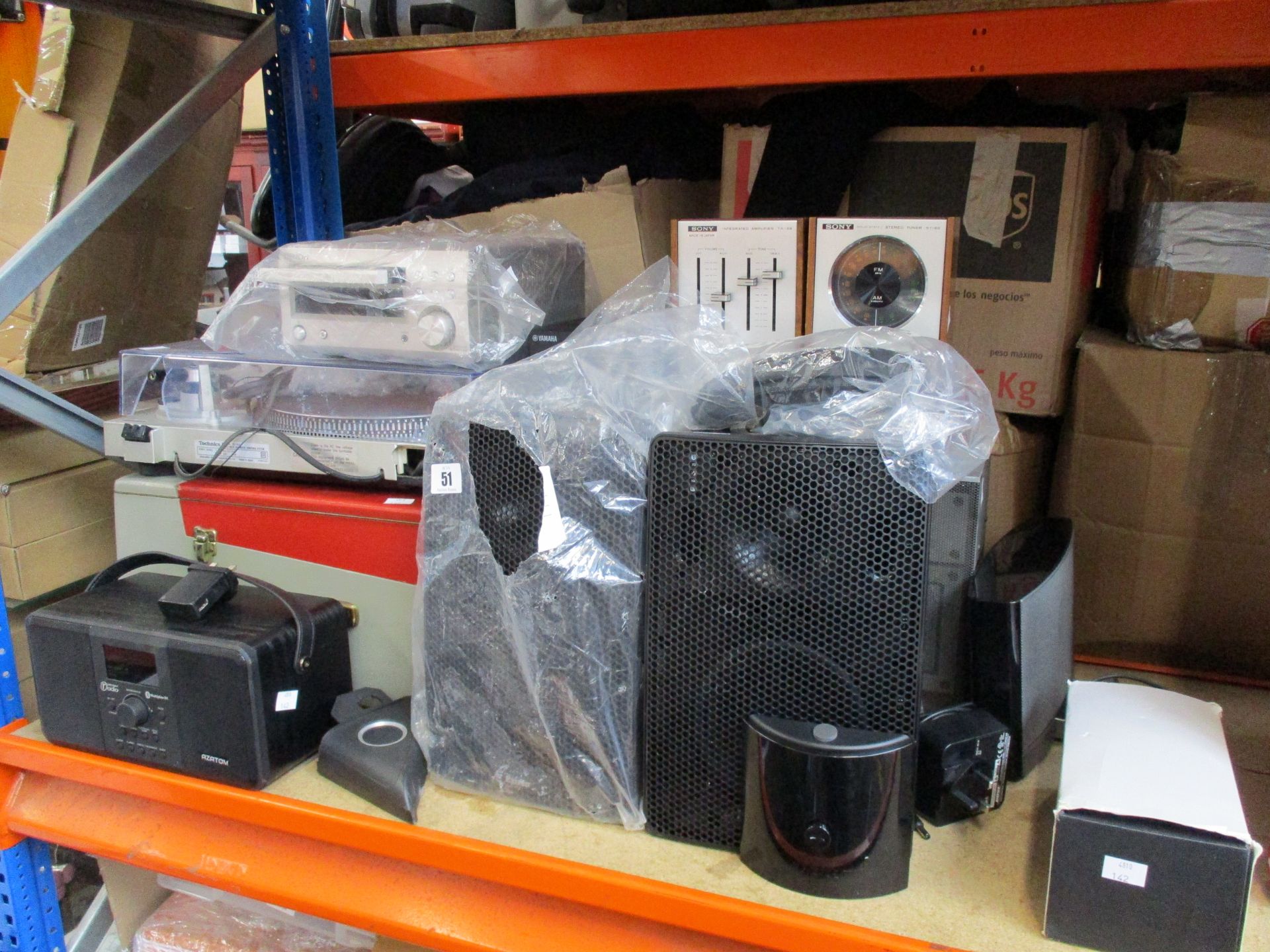 A quantity of pre-owned music items to include Sony amplifier and tuner, Bose Soundlink Mini II,