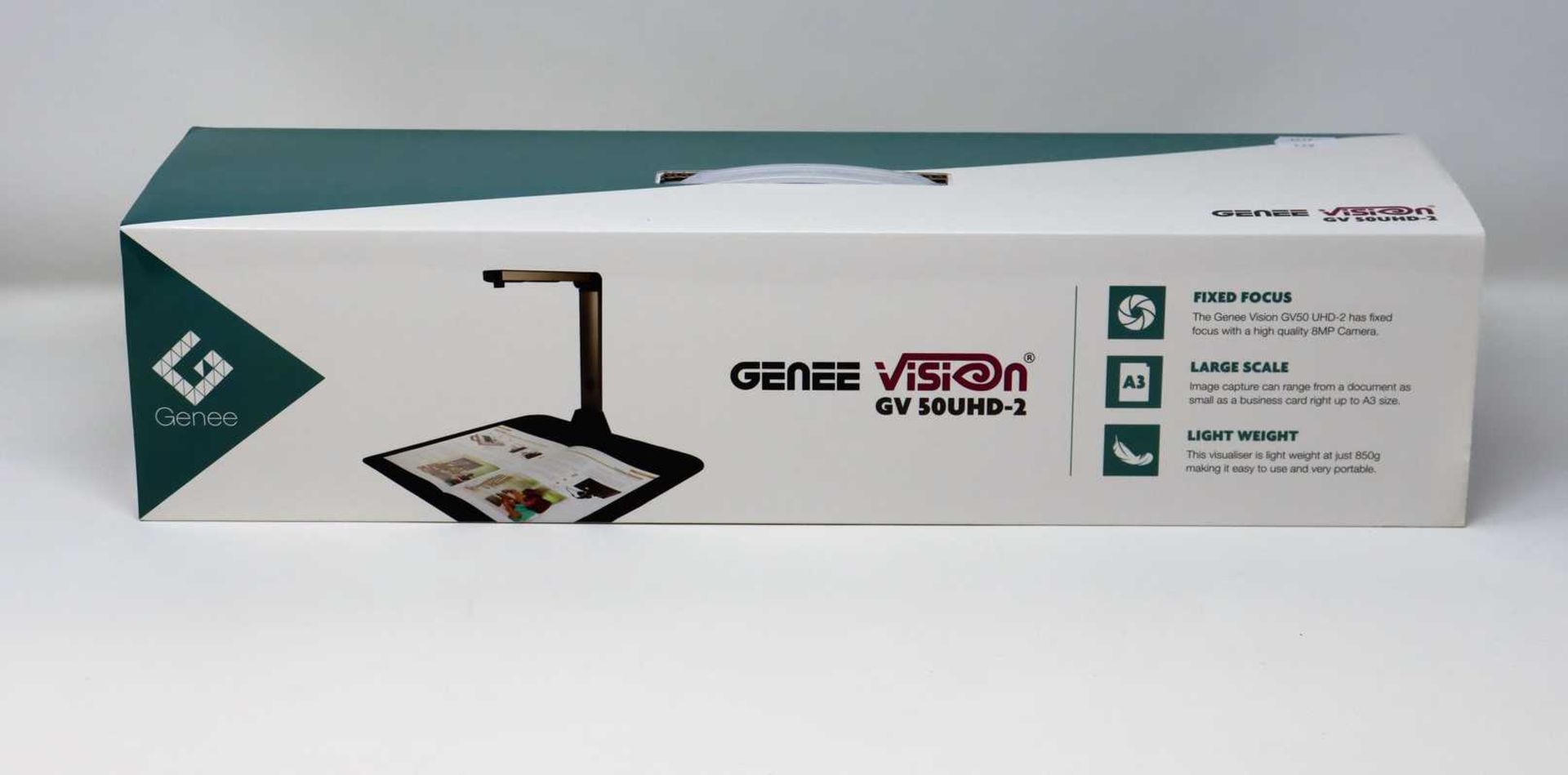 A boxed as new Genee Vision 50UHD-2 Visualiser Document Capturer.