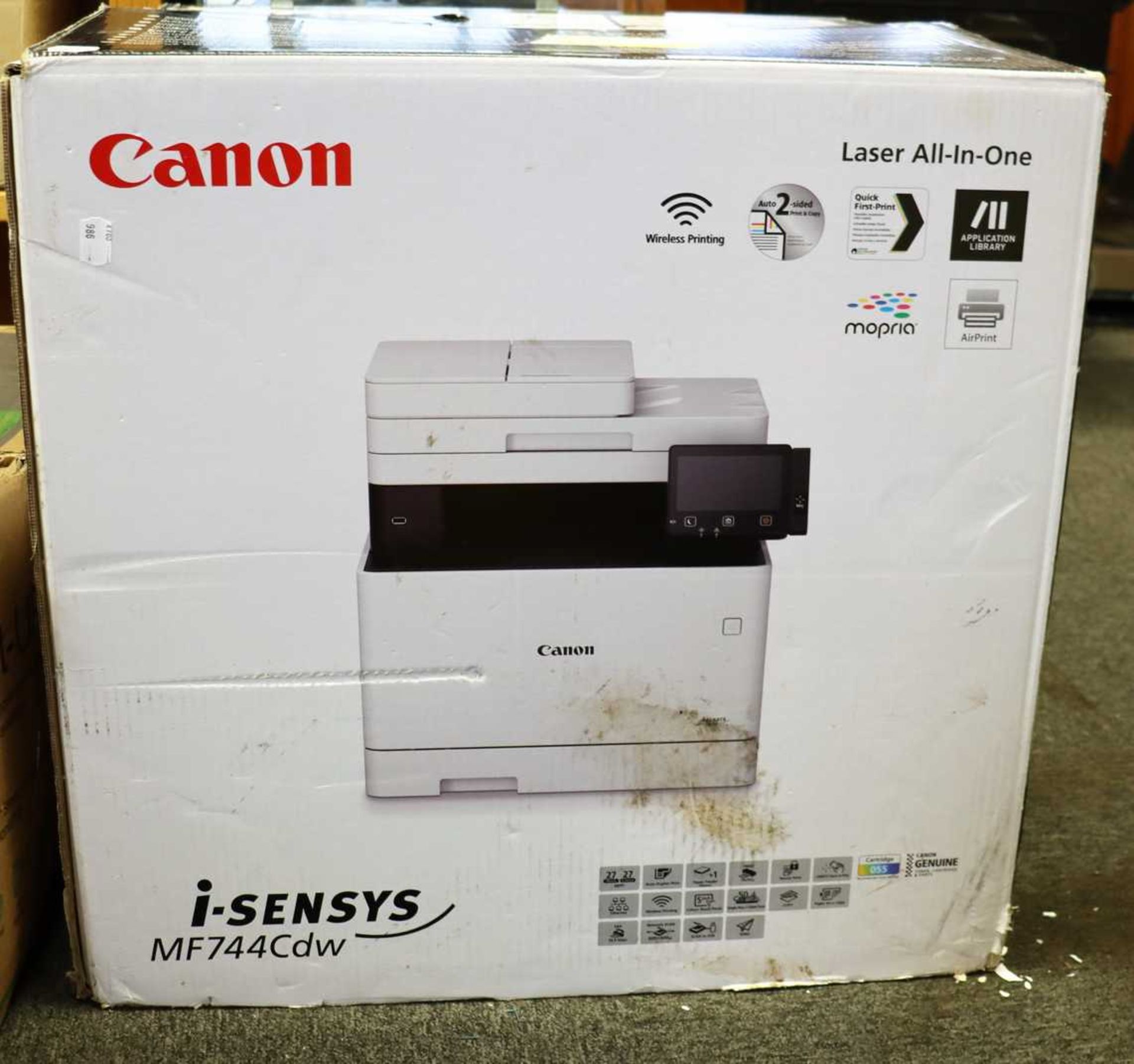 A Canon i-SENSYS MF744Cdw All-In-One Colour Laser Printer (Boxed. Possibly pre-owned.).