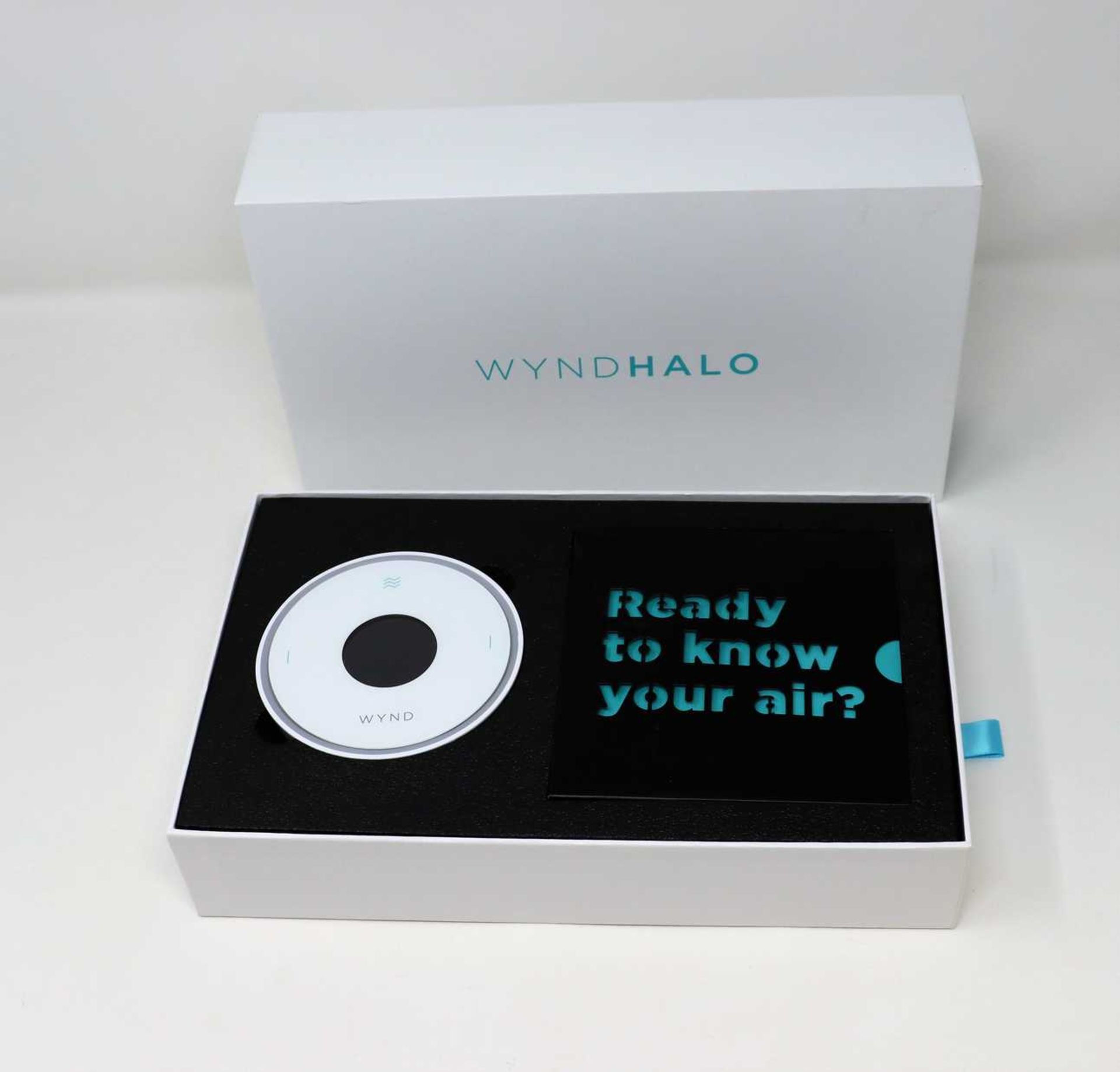 A boxed pre-owned Wynd Halo - Smart Air Quality Monitor (monitor only).