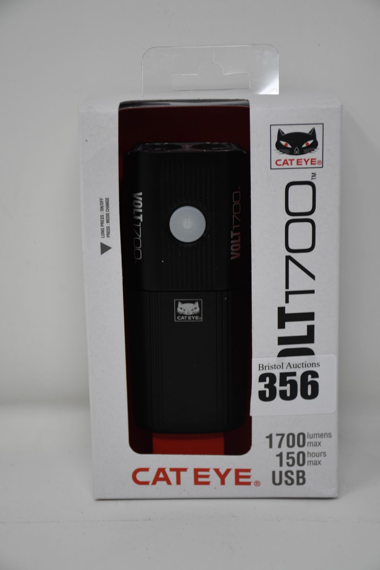 One boxed as new CatEye Volt 1700 LM remote control front light.