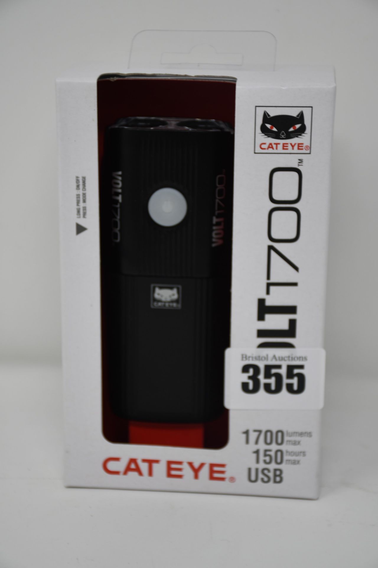 One boxed as new CatEye Volt 1700 LM remote control front light.