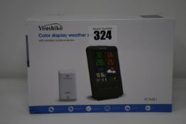 Four boxed as new Youshiko YC9481 Colour Display Weather Stations (With wireless outdoor sensor).