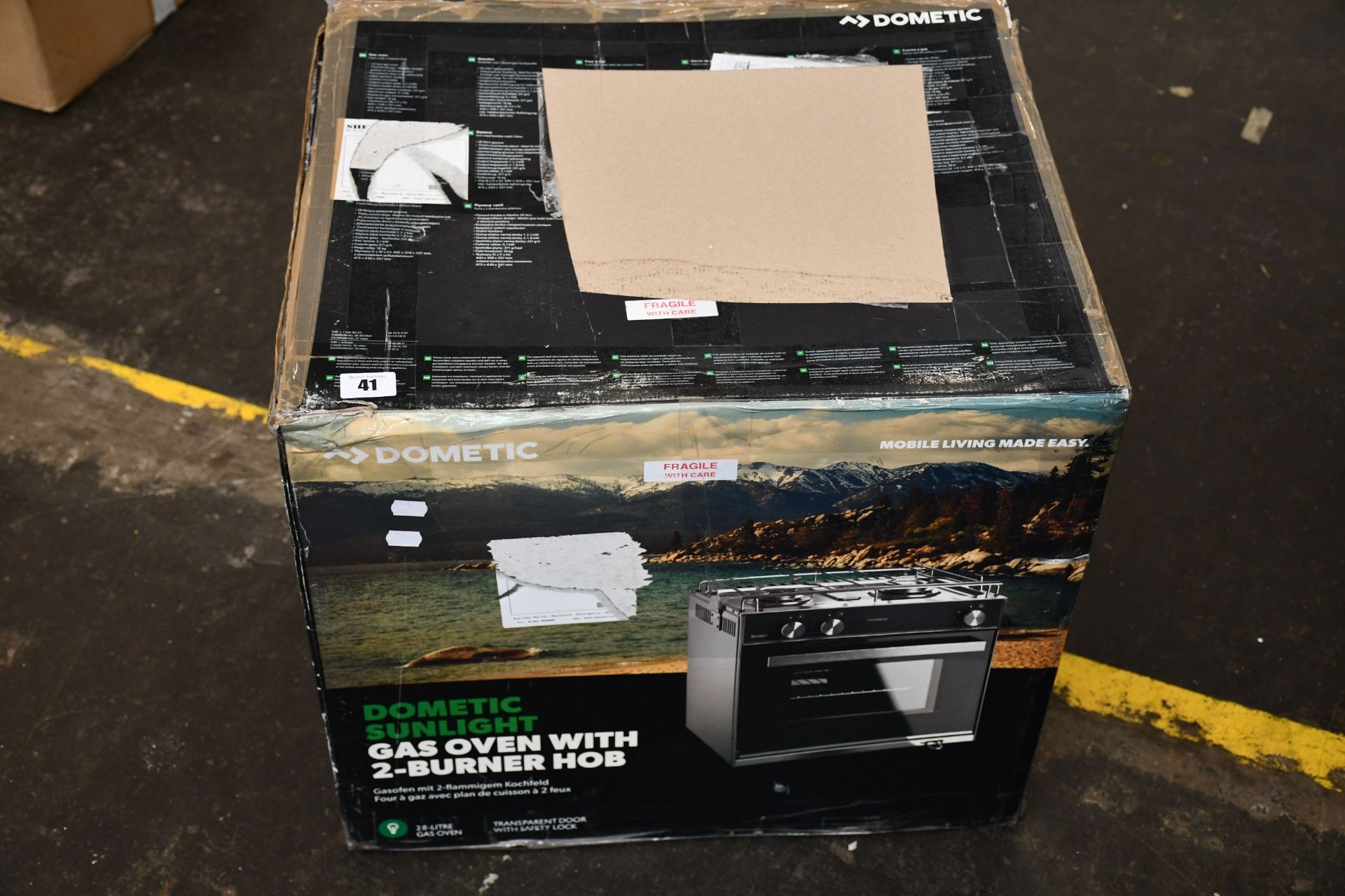 One boxed Dometic Sunlight gas oven with 2-burner hob.
