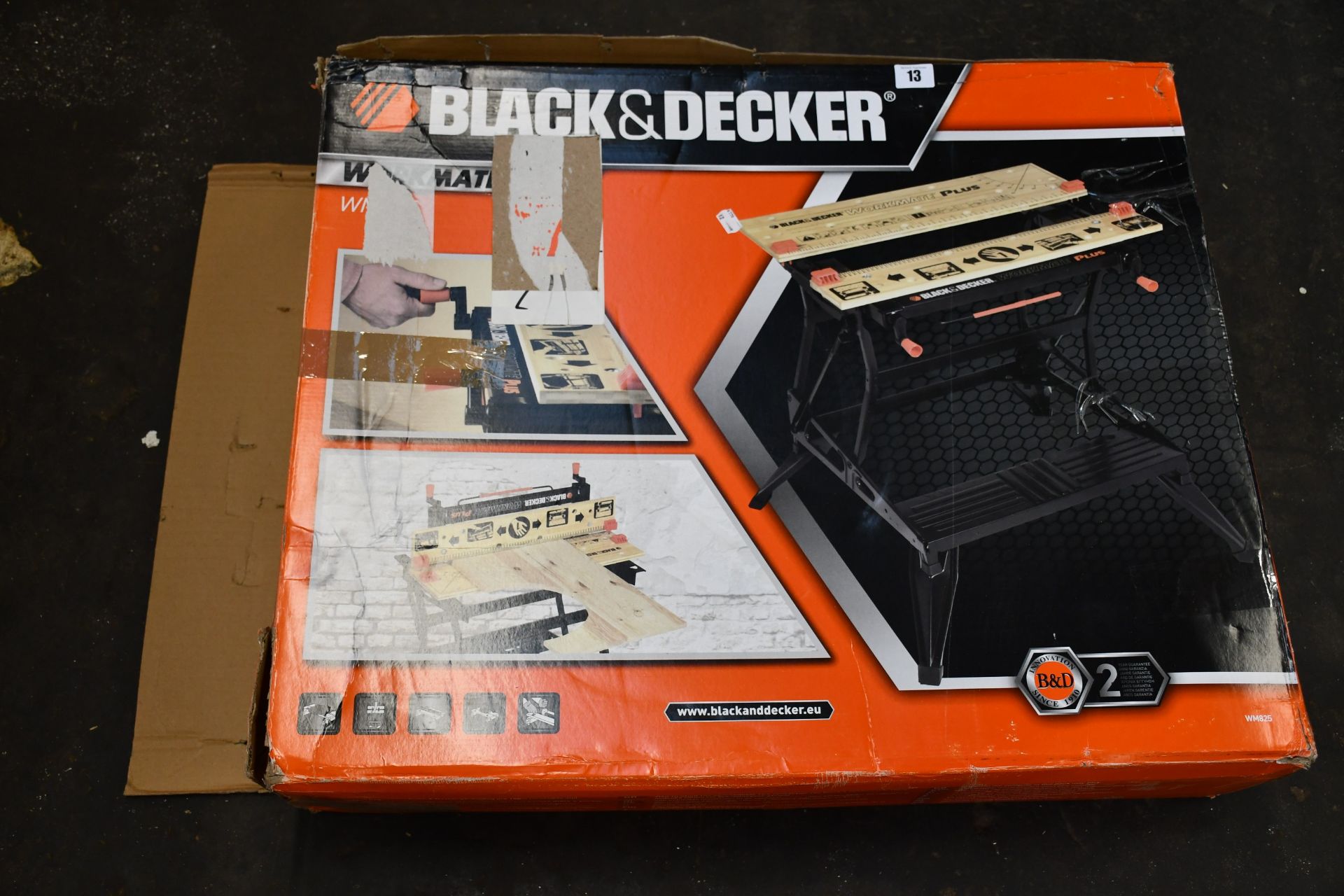 One boxed as new Black+Decker Workmate Deluxe Workbench (Model: WM825).