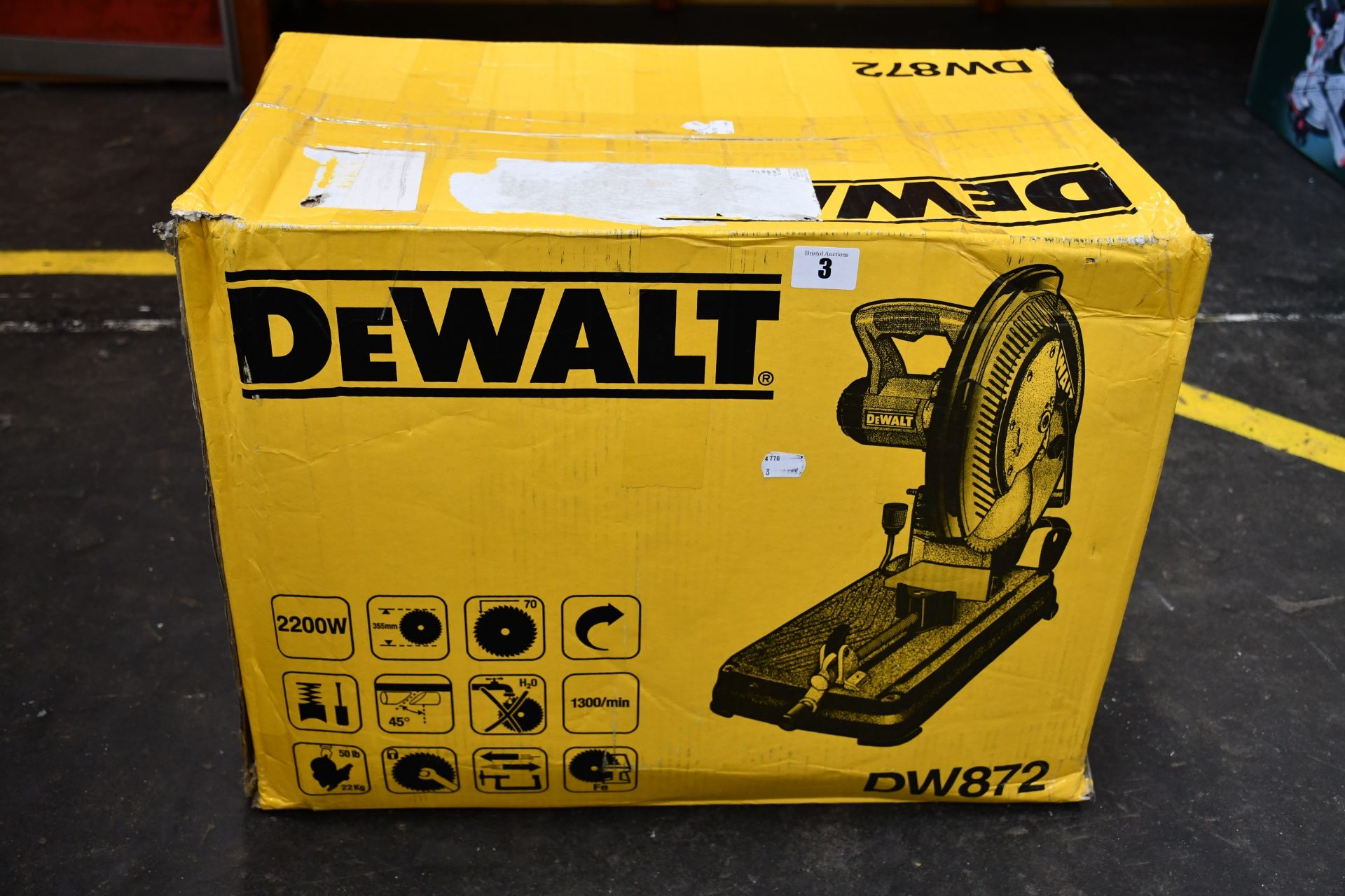 One boxed as new Dewalt DW872 portable cut off saw (240 volt).