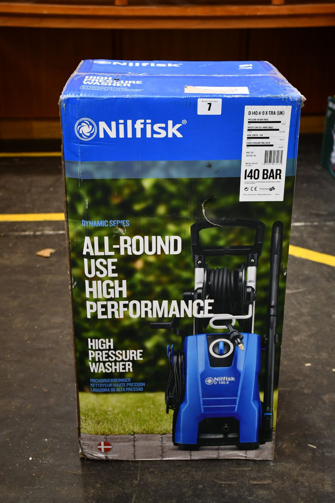 A boxed as new Nilflisk high pressure washer (140 Bar).