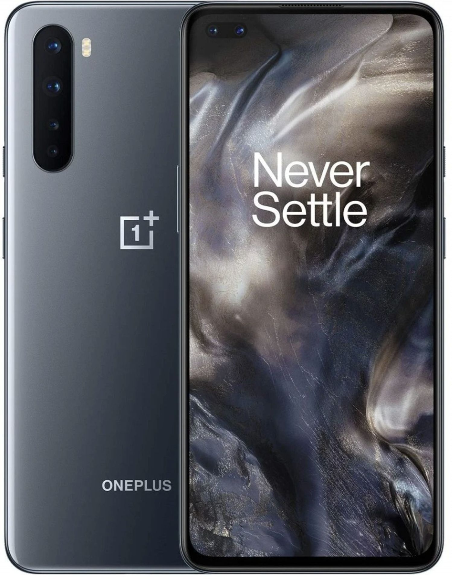 A boxed as new OnePlus Nord Android Mobile Phone AC2003 8GB RAM 128GB Storage in Gray Onyx UK Plug