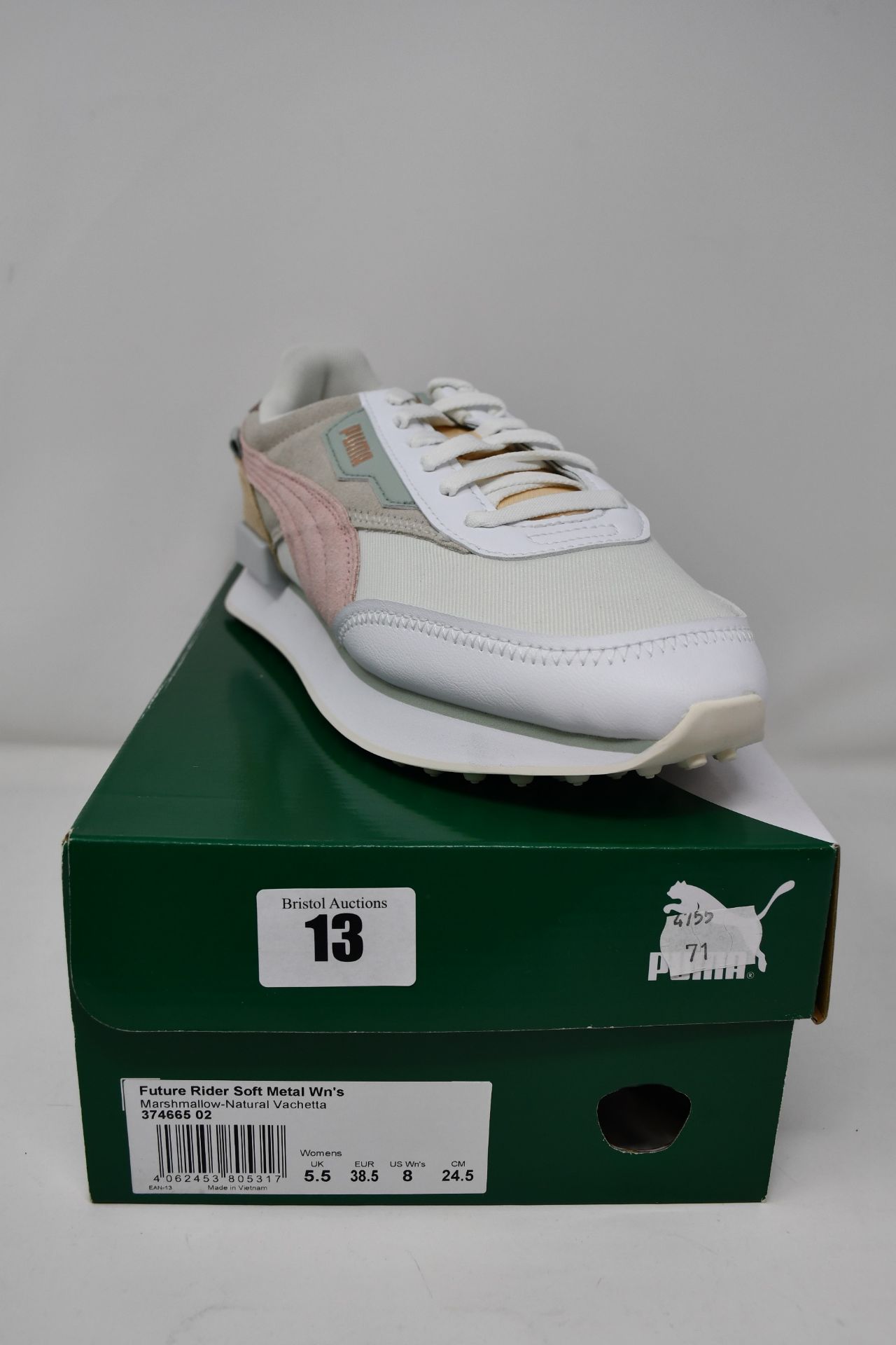 Two pairs of women's as new Puma Future Rider Soft Metal trainers (UK 5.5).