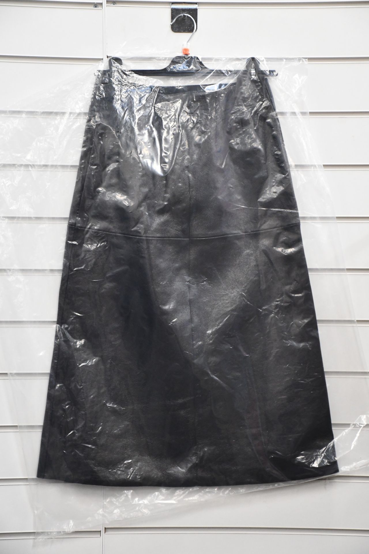 An as new Joseph Sidena-Shiny Nappa skirt in black (Size 34).