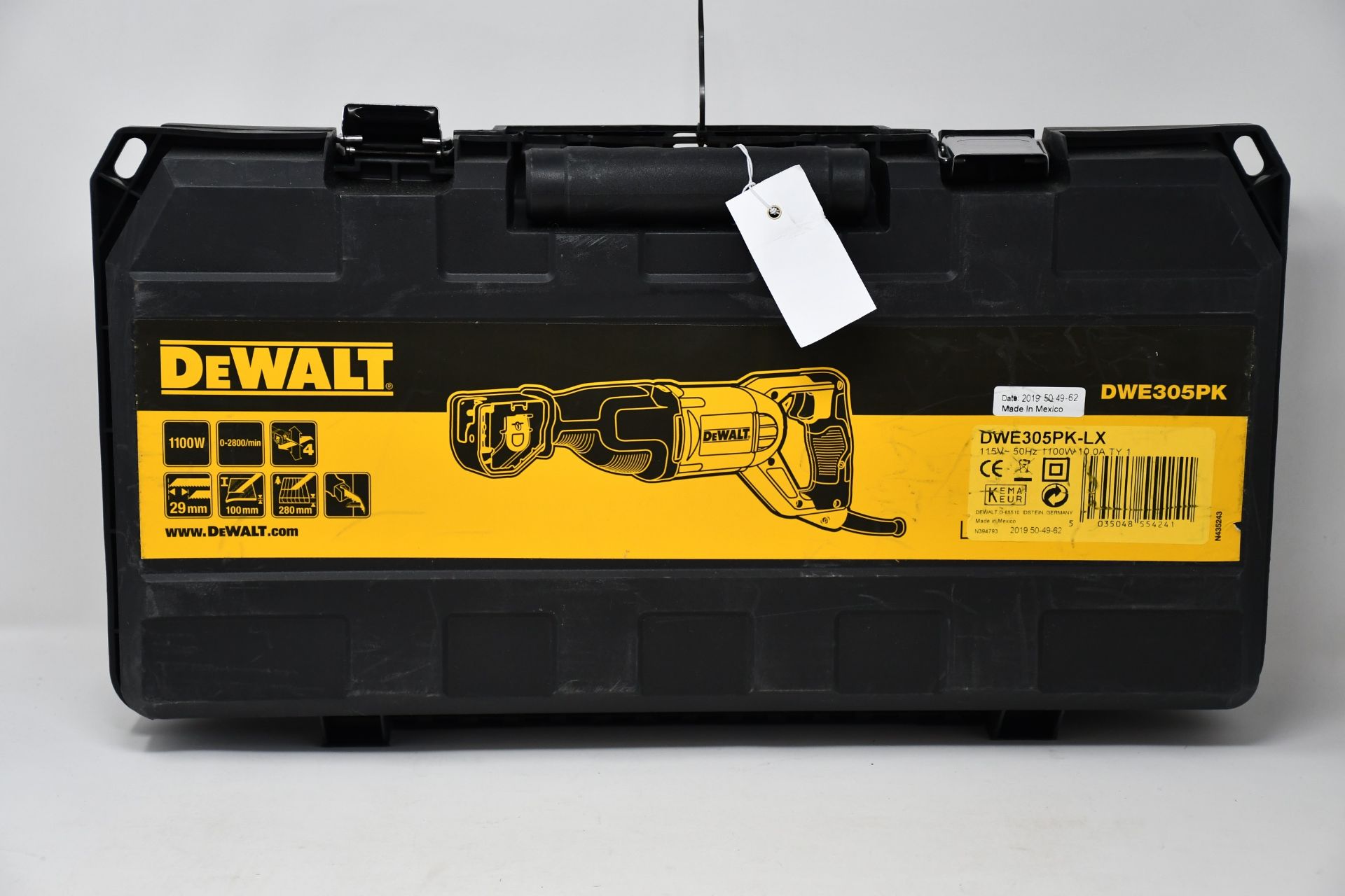 One boxed as new DeWalt reciprocating saw (Model: DWE305PK-LX).