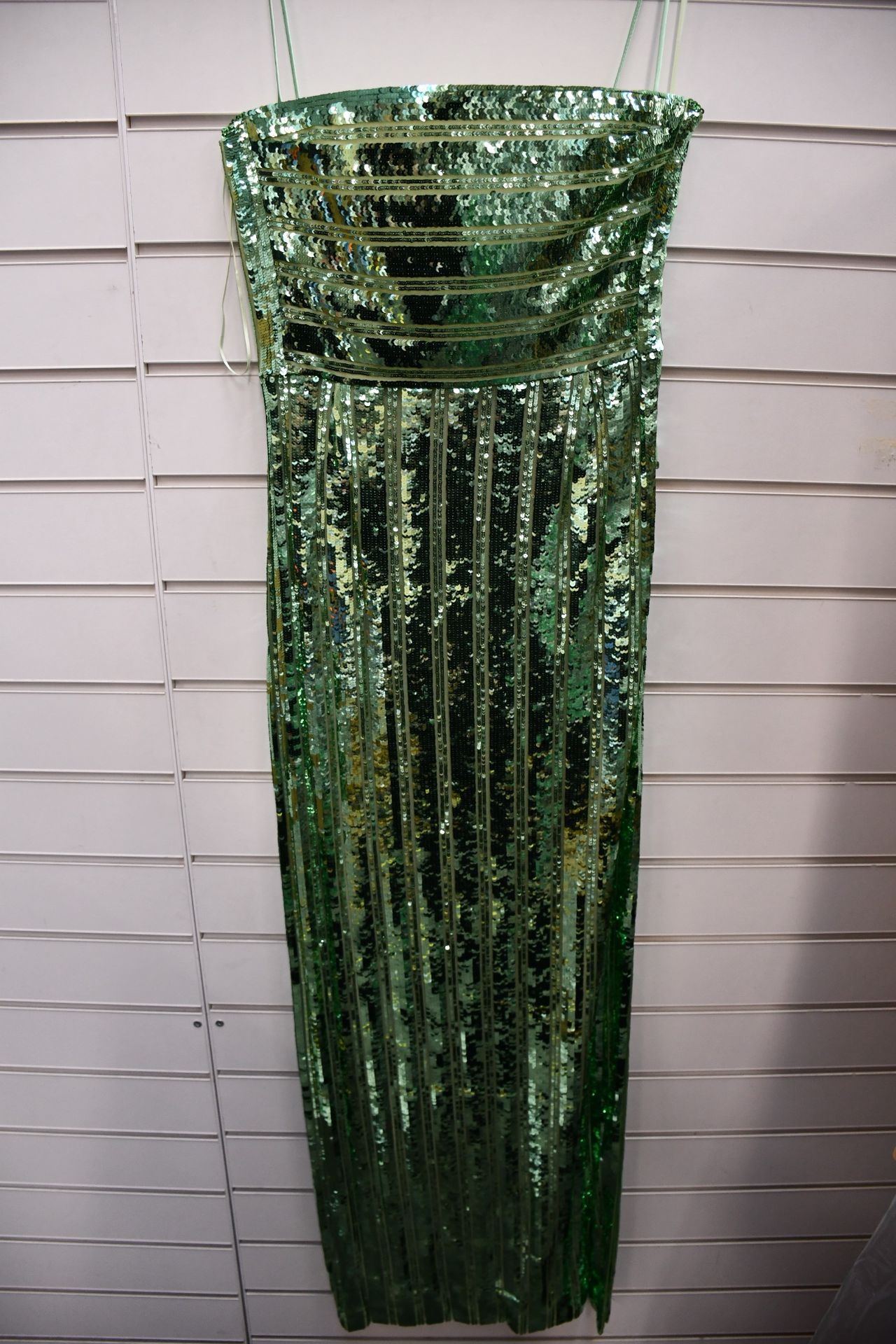 One women's as new Galvan London Green Stargaze Bandeau Dress size 38 (120SEDR002404JD).