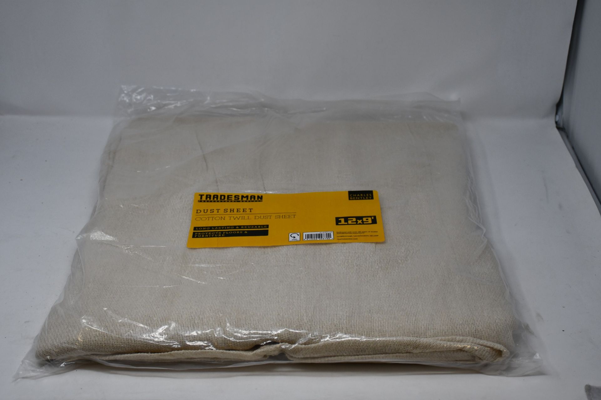 Ten as new Charles Bently 12 x 9 cotton twill dust sheets.