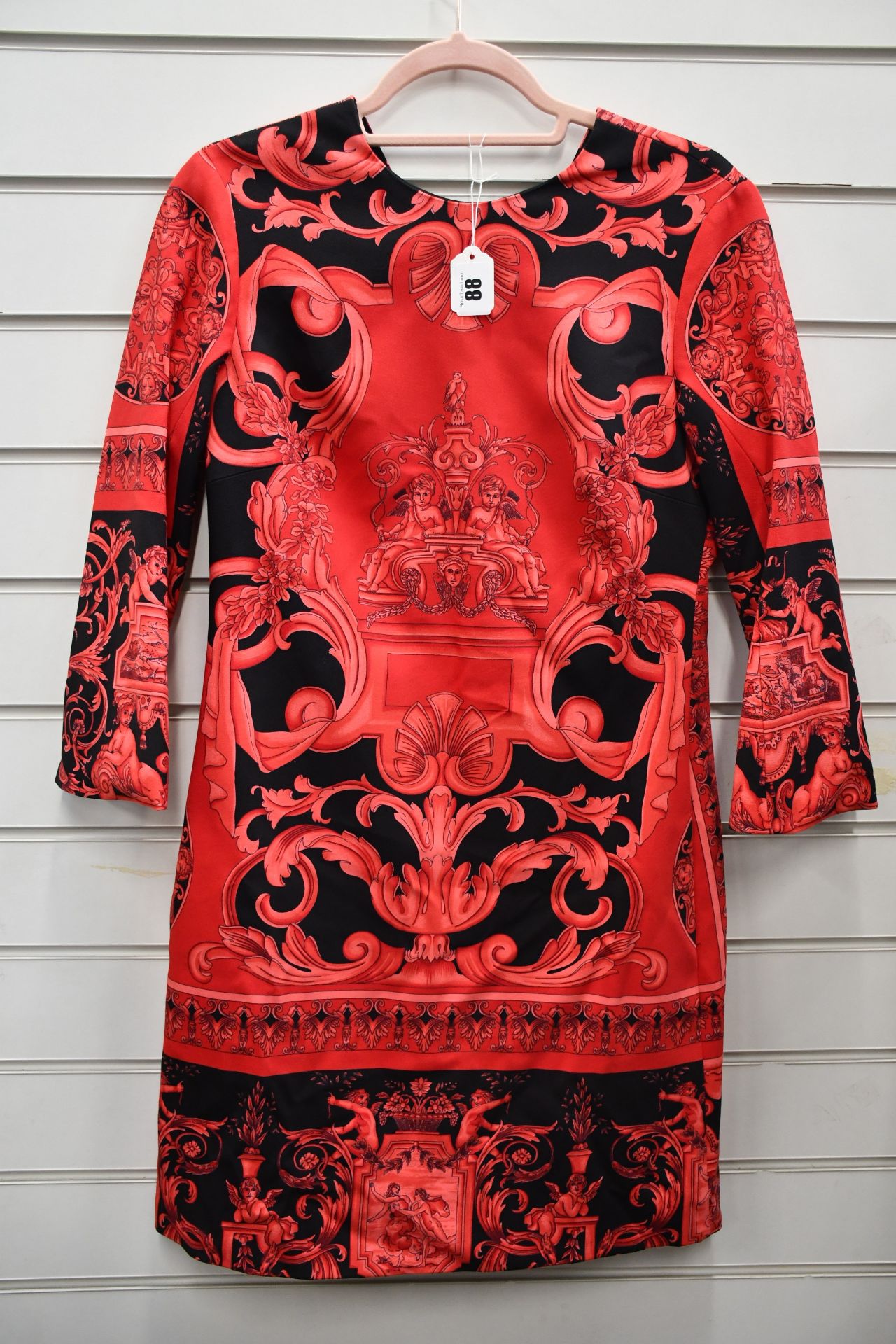 An as new Versace woven dress in black/red (Size 40 - RRP £650).