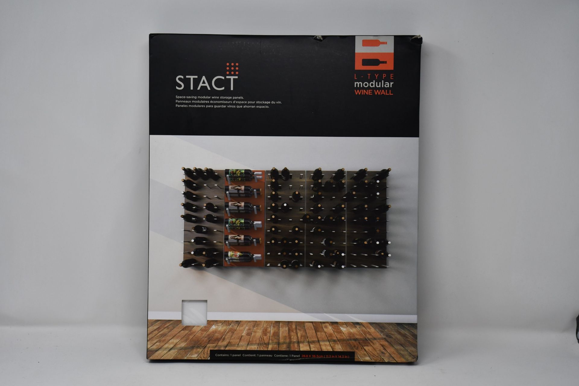 Two boxed as new Stact L-Type Modular Wine Walls.