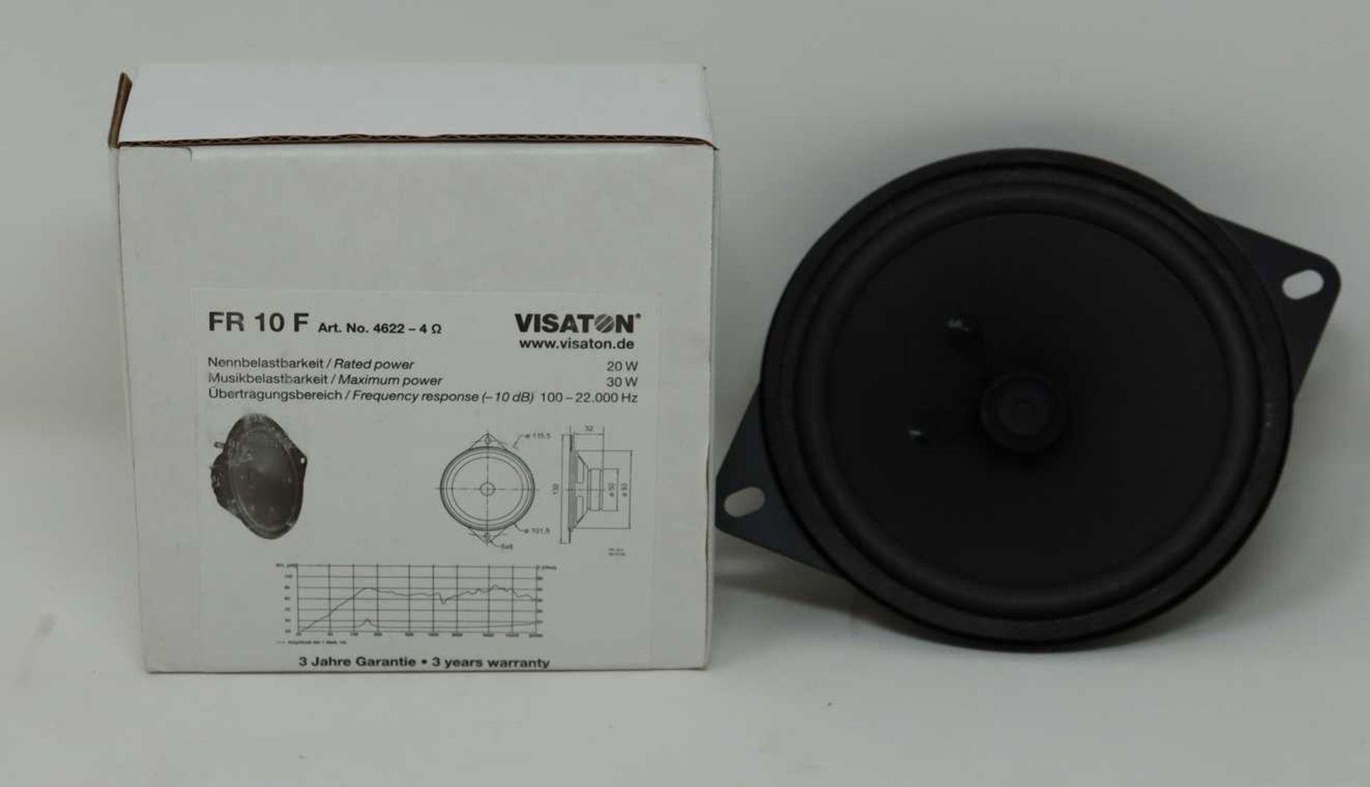 Two boxed as new Vistaton FR 10 F 4622 10cm Speakers.