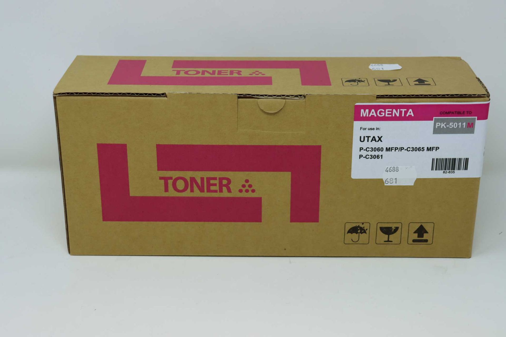 A boxed as new Non-Original Magenta Toner Cartridge compatible with UTAX PK-5011 M (box opened).