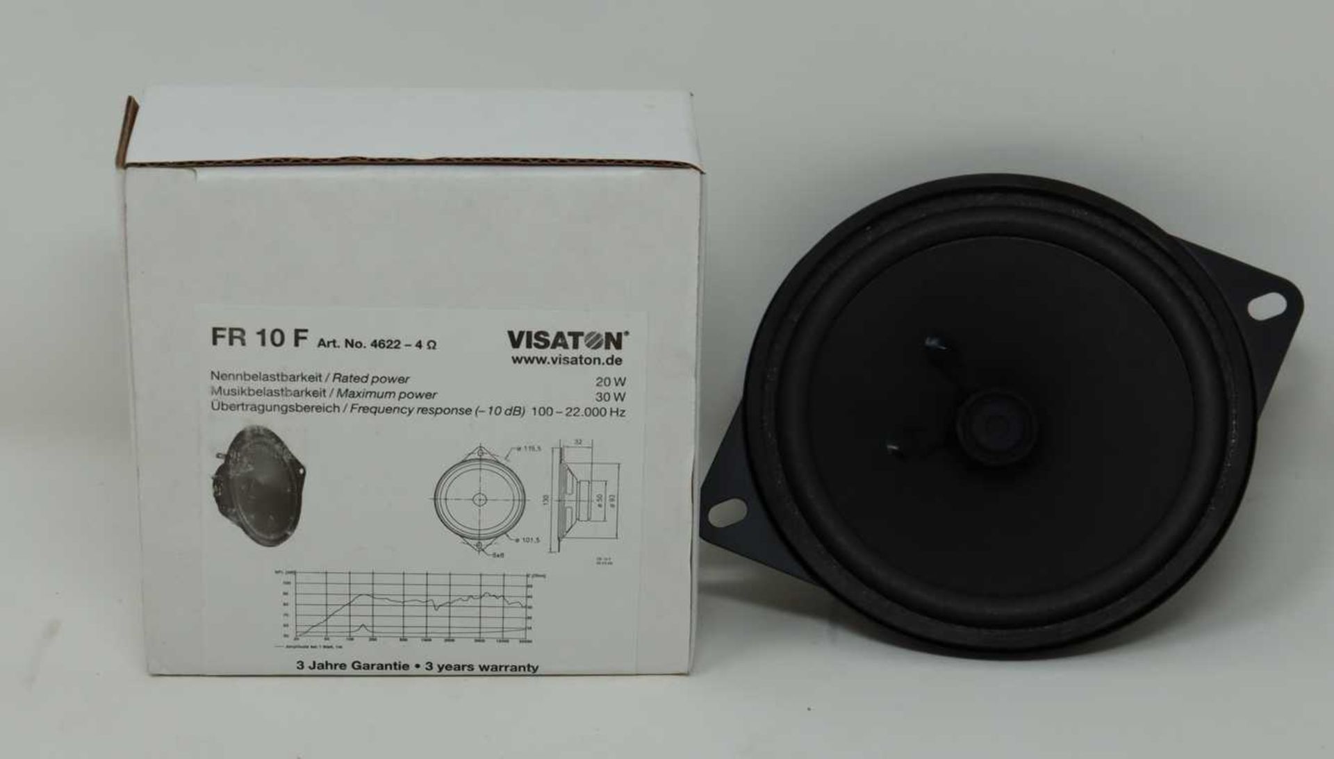 Two boxed as new Vistaton FR 10 F 4622 10cm Speakers.