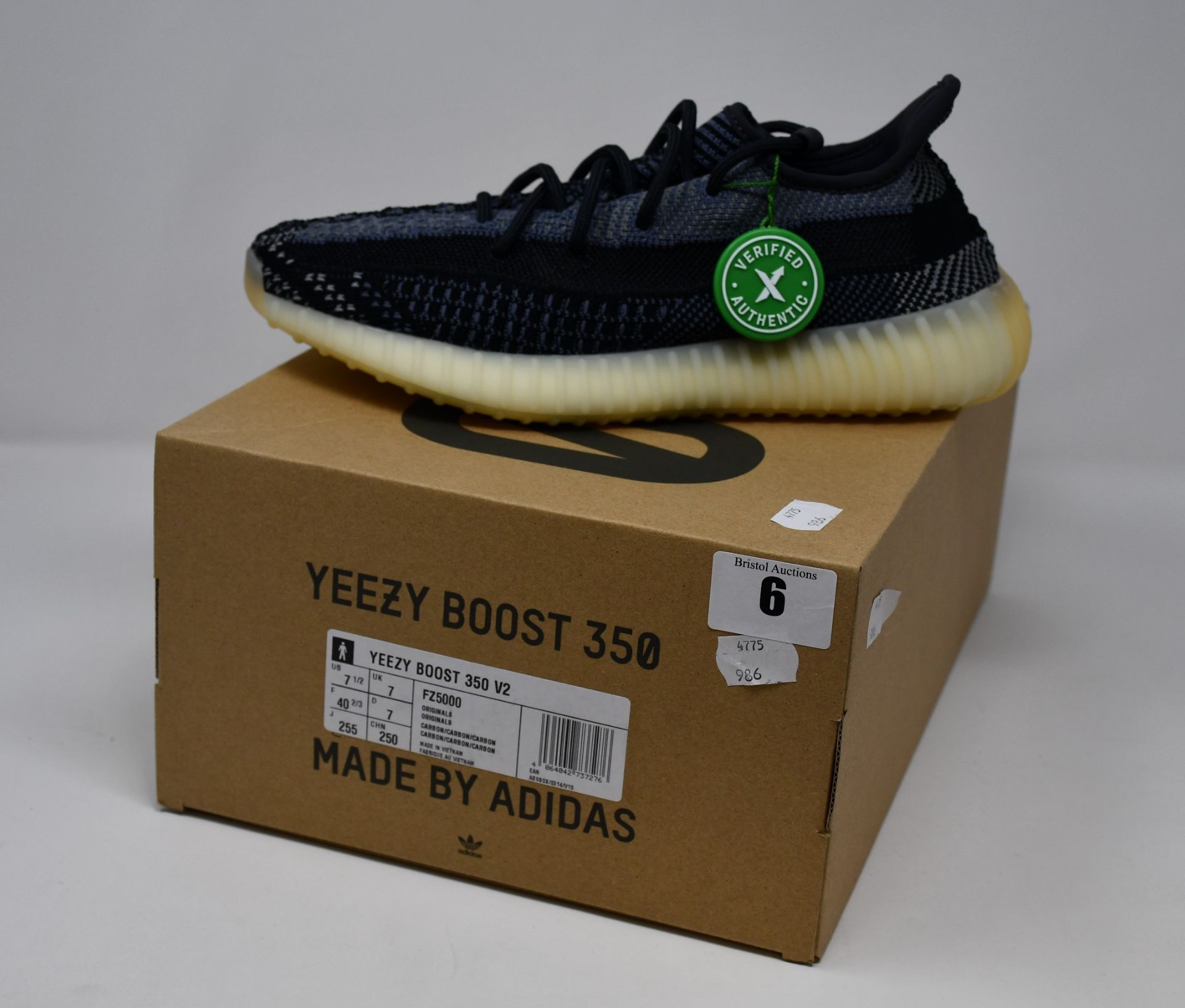 A pair of as new Adidas Yeezy Boost 350 V2 trainers (UK 7).