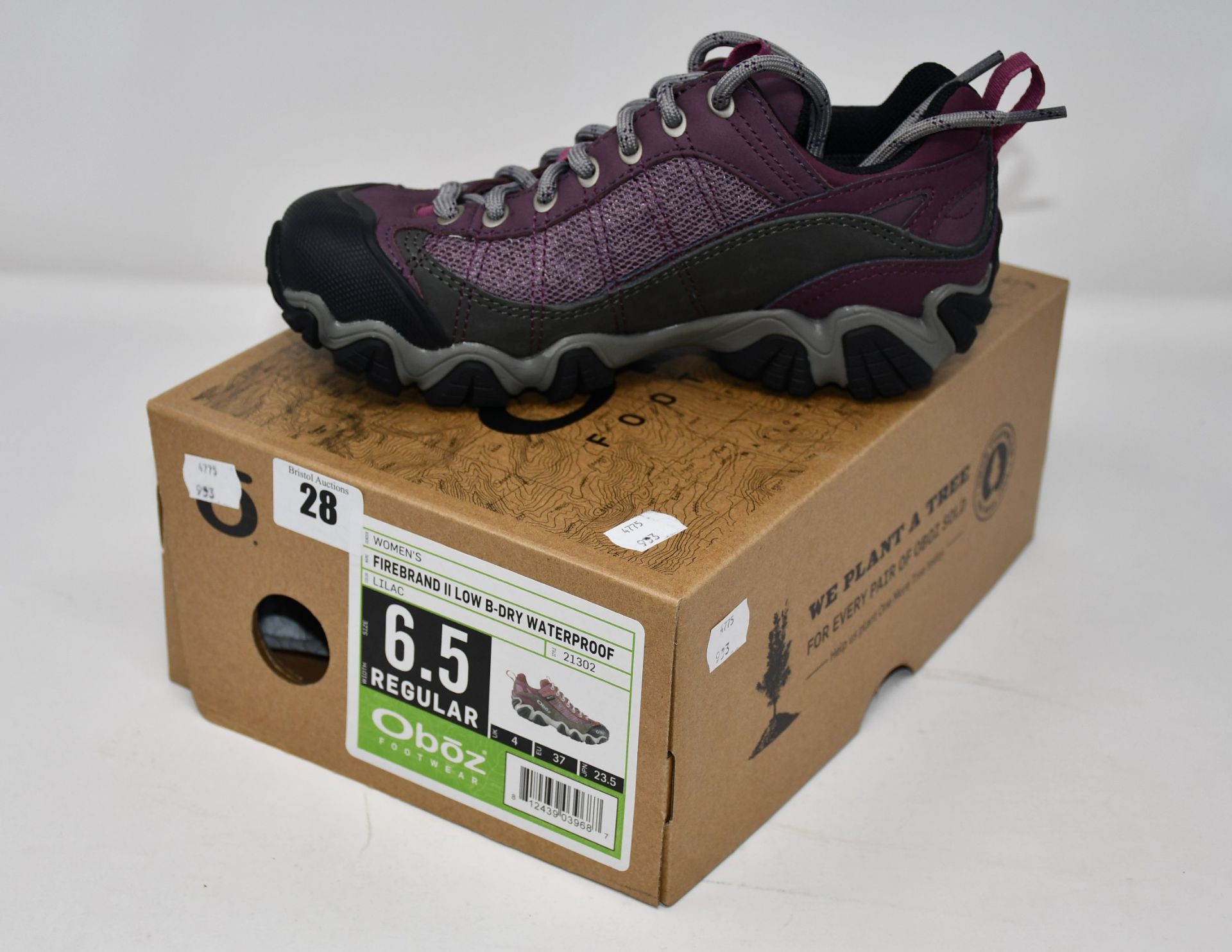 A pair of women's as new Oboz Firebrand II Low B-Dry waterproof hiking shoes (UK 4 - RRP £117).