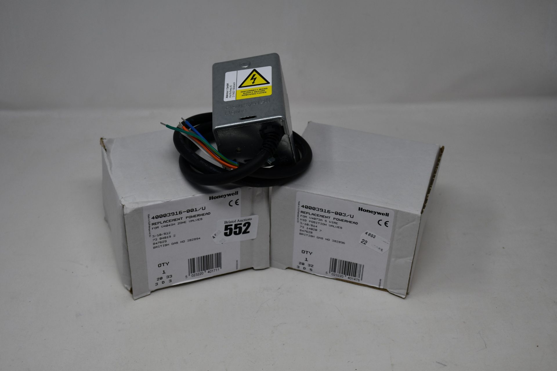 Two boxed as new Honeywell 40003916-001 Replacement Powerhead for V4043H zone valves.