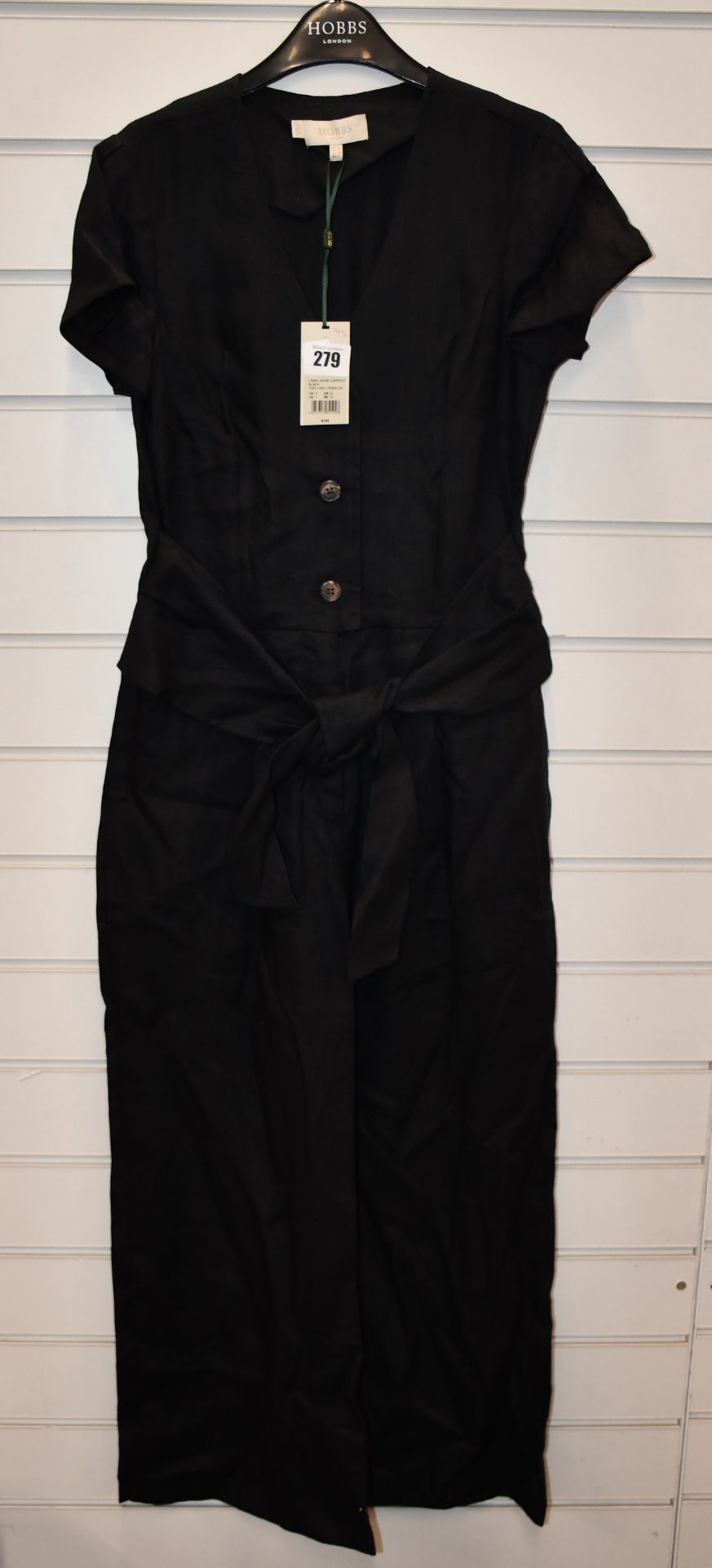 An as new Hobbs London Linen Jayne jumpsuit in black (UK 6 - RRP £145).