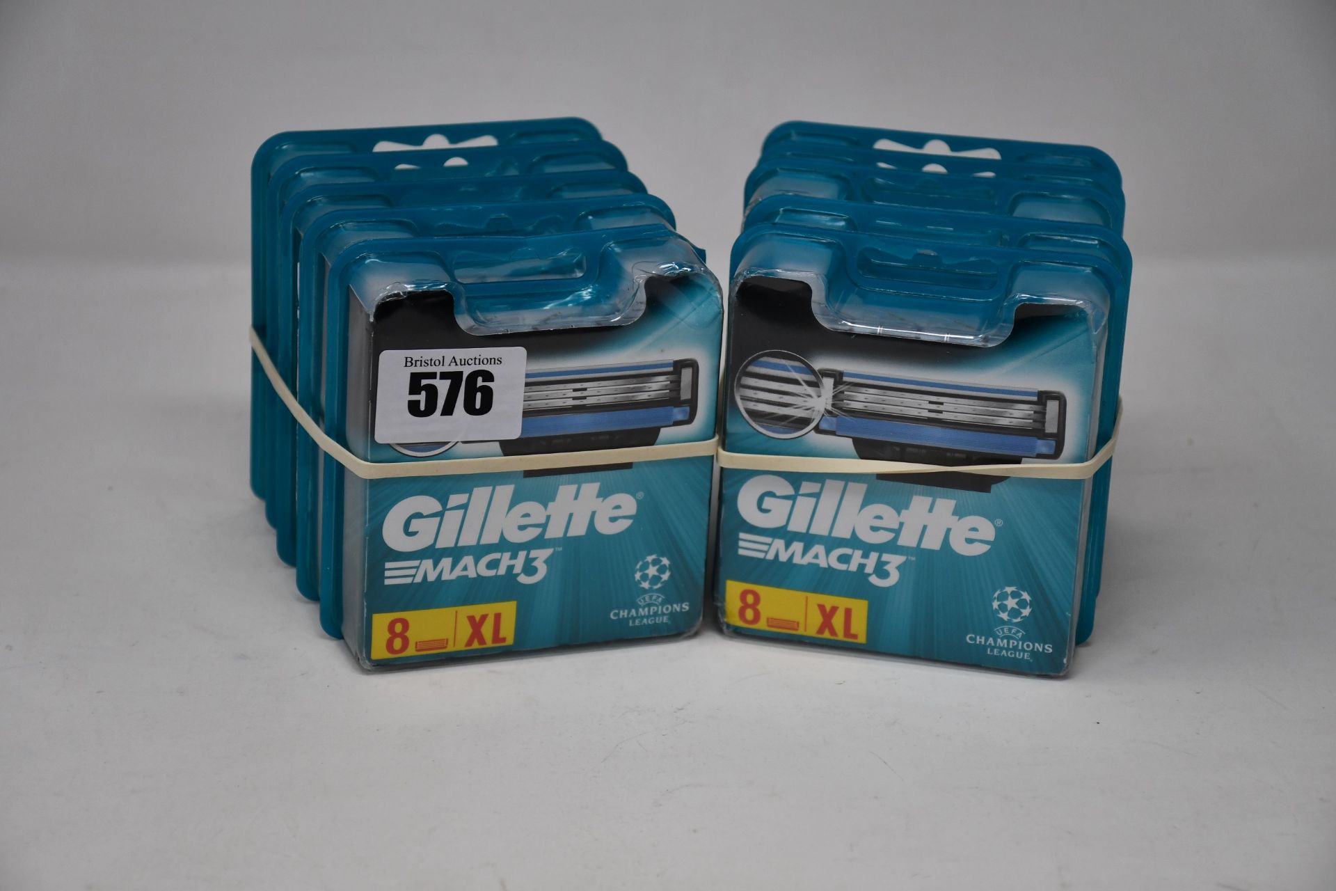 Ten packs of eight as new Gillette Mach3 XL razor blades.