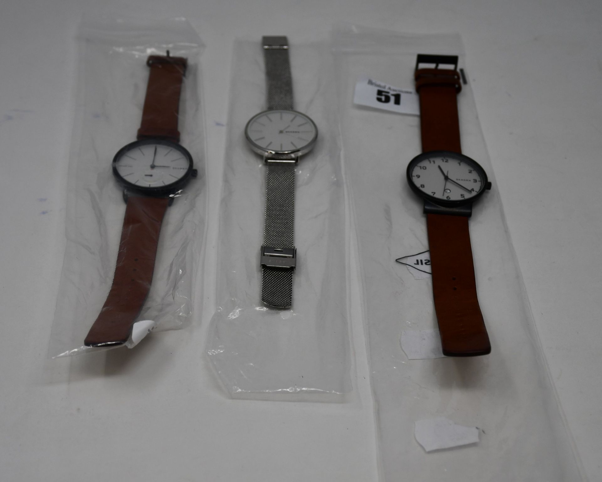 Three pre-owned Skagen watches SKW6297, SKW2687 and SKW6216 (Good condition, no boxes).