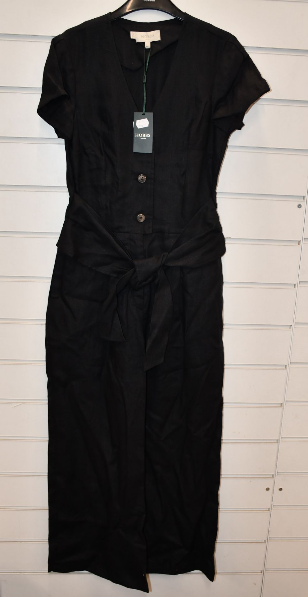 An as new Hobbs London Linen Jayne jumpsuit in black (UK 12 - RRP £145).