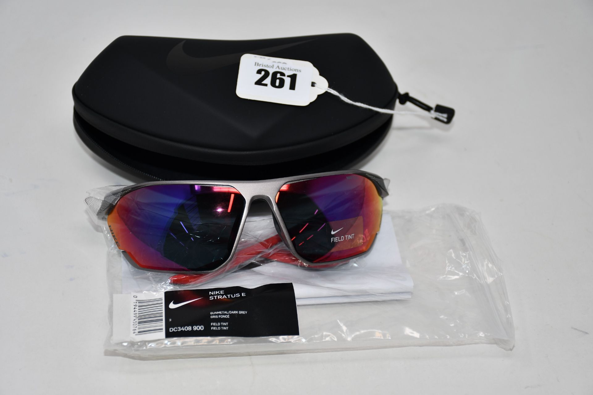 A pair of as new Nike Stratus E sunglasses with case (RRP form £110).