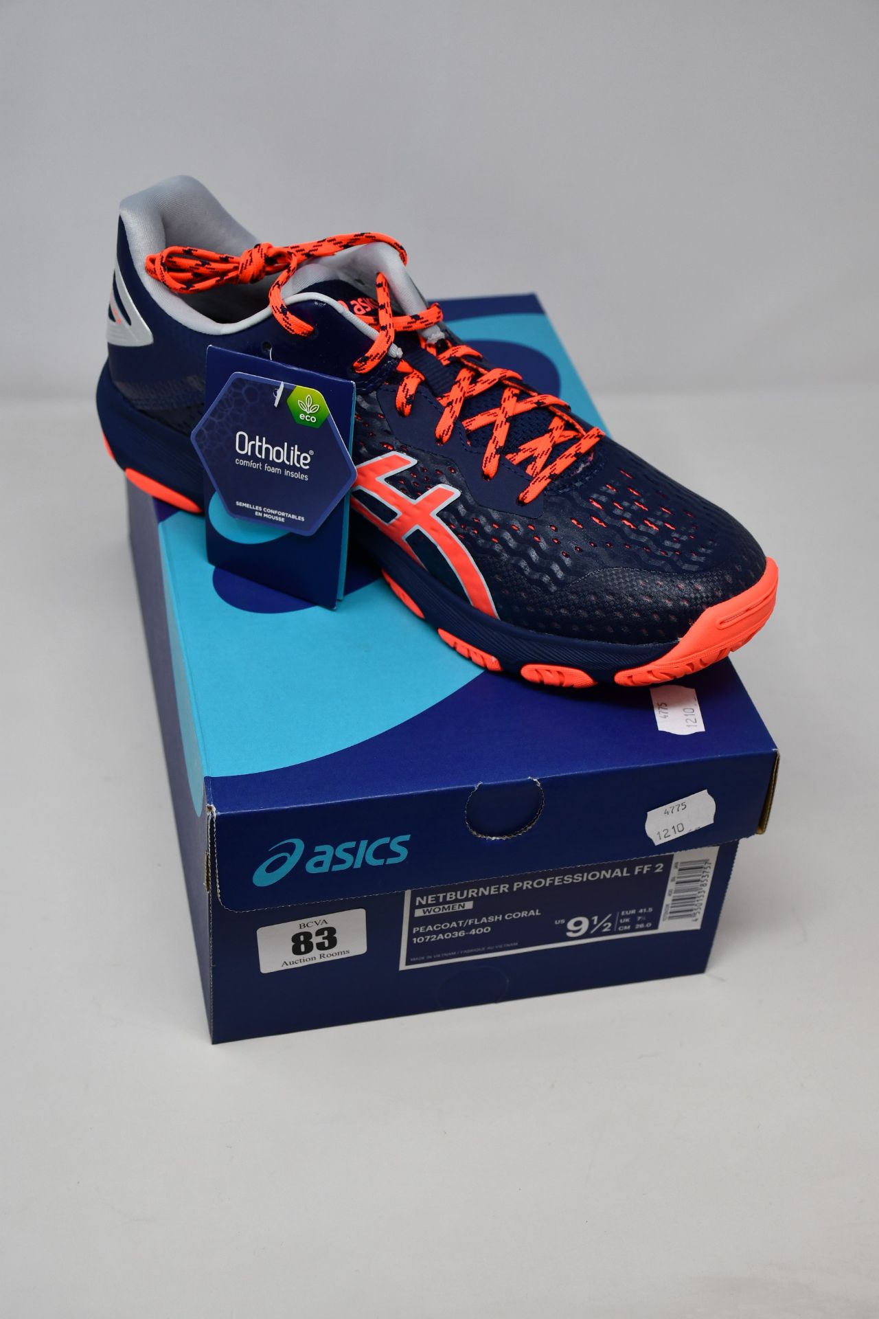 A pair of as new Asics Netburner Super FF 2 trainers (UK 7.5).
