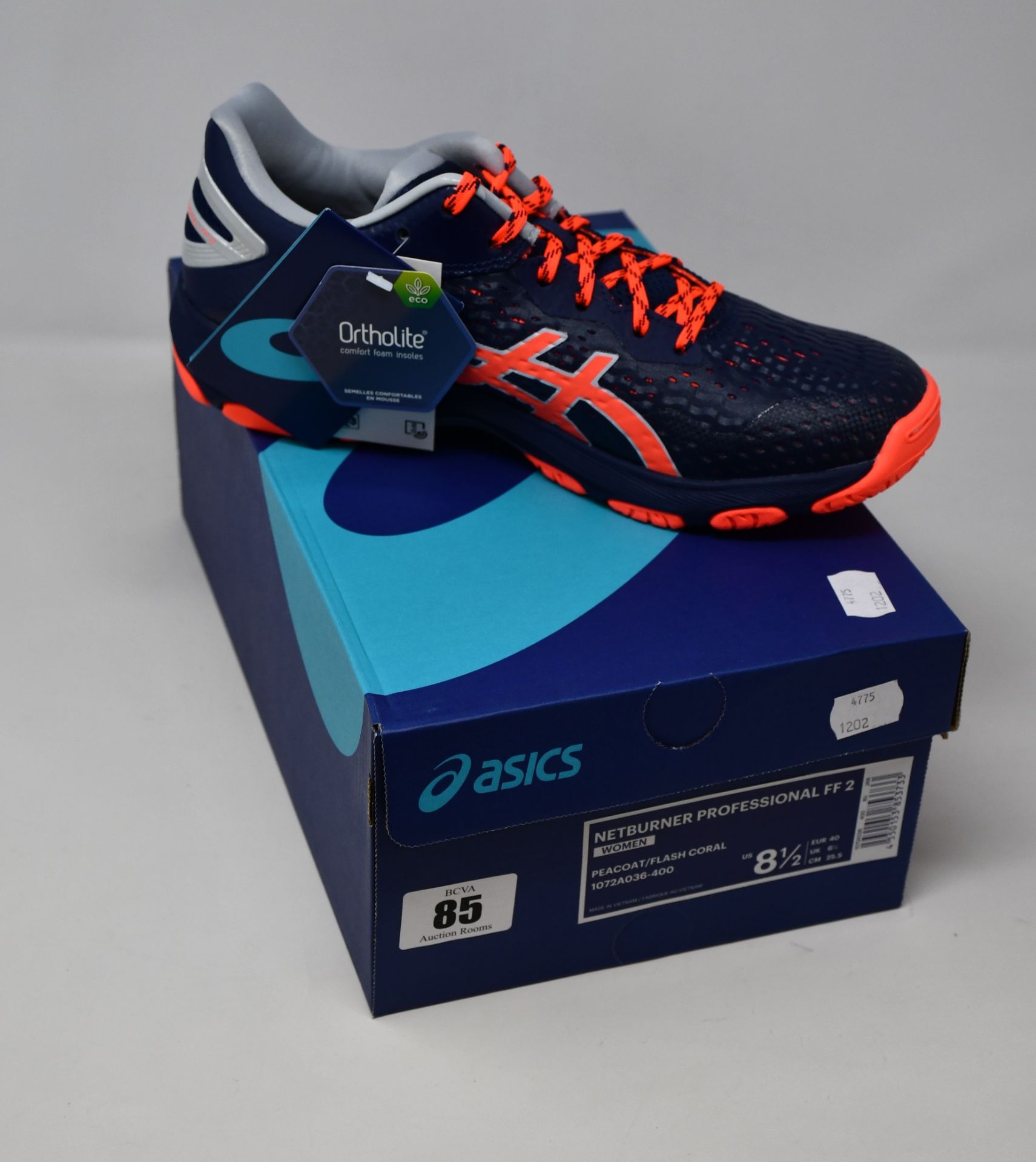 A pair of as new Asics Netburner Super FF 2 trainers (UK 6.5).