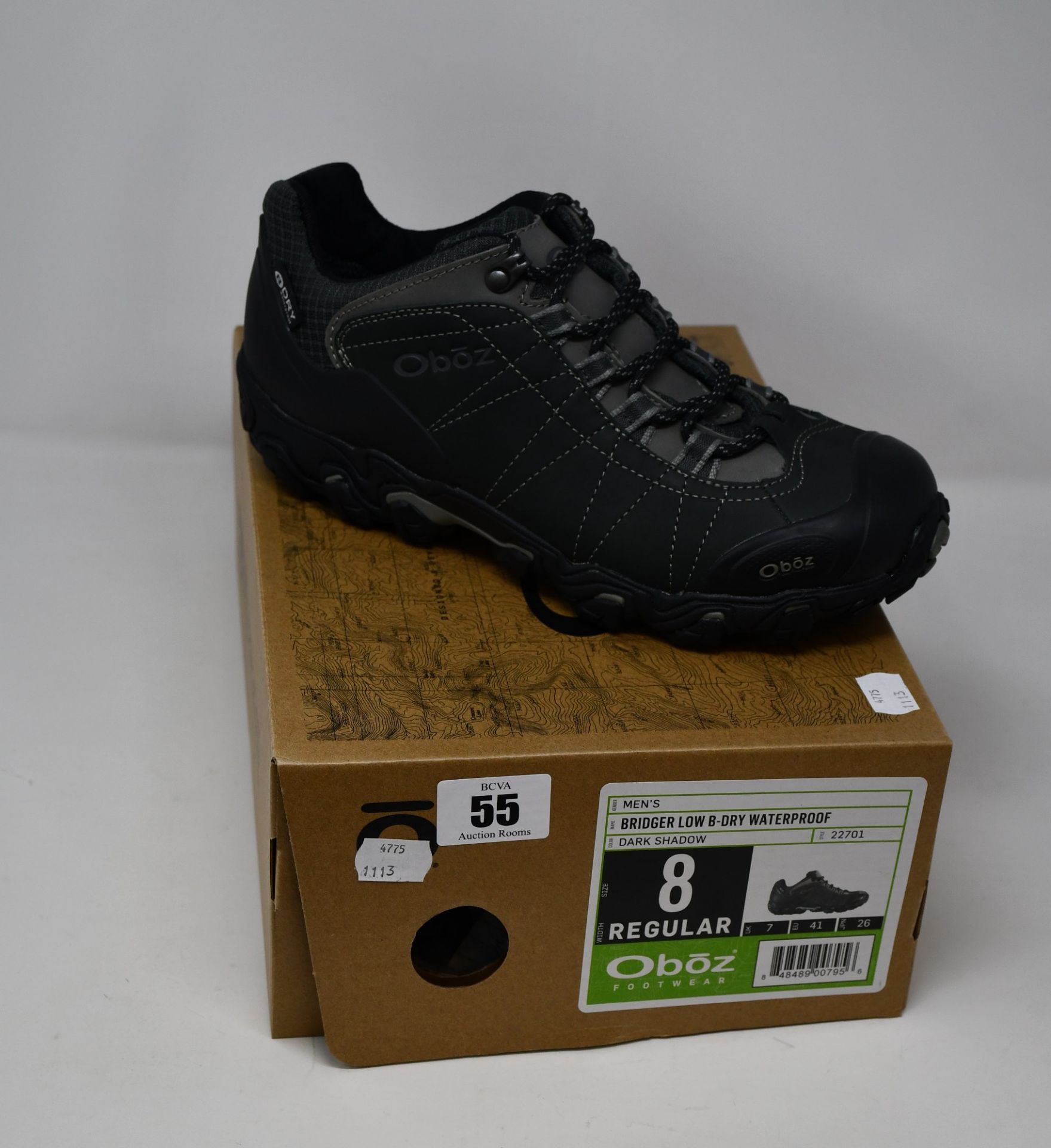 A pair of as new Oboz Bridger Low B-Dry waterproof hiking shoes (UK 7 - RRP £130).